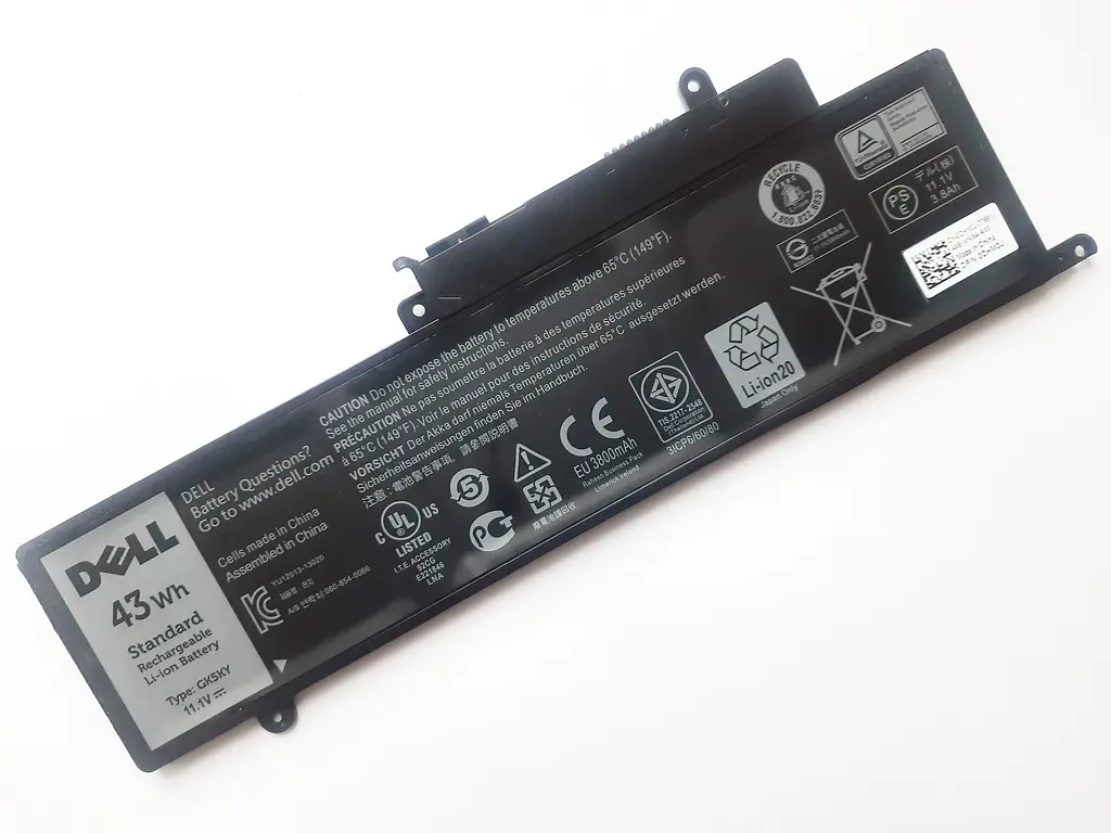 Акумулятор для ноутбука Dell Inspiron 11-3147 GK5KY, 43Wh (3800 mAh), 3cell, 11.1V, Li-ion, чорний - фото 2