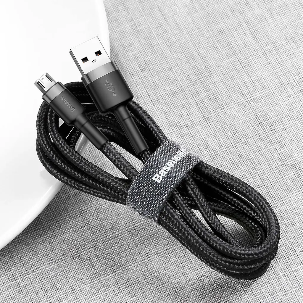 Дата кабель Baseus Cafule USB to MicroUSB Cable 1.5A (2m) (CAMKLF-C) Сірий / Чорний - фото 4