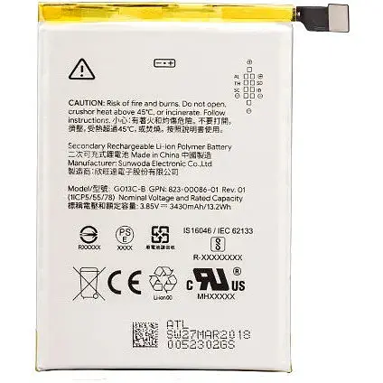 Батарея Google Pixel 3 XL (G013C-B) 3450 мА*год