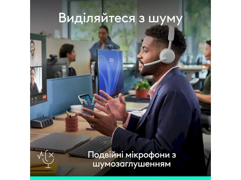 Навушники з мікрофоном Logitech Zone Wireless 2 ES White (981-001520) - фото 11