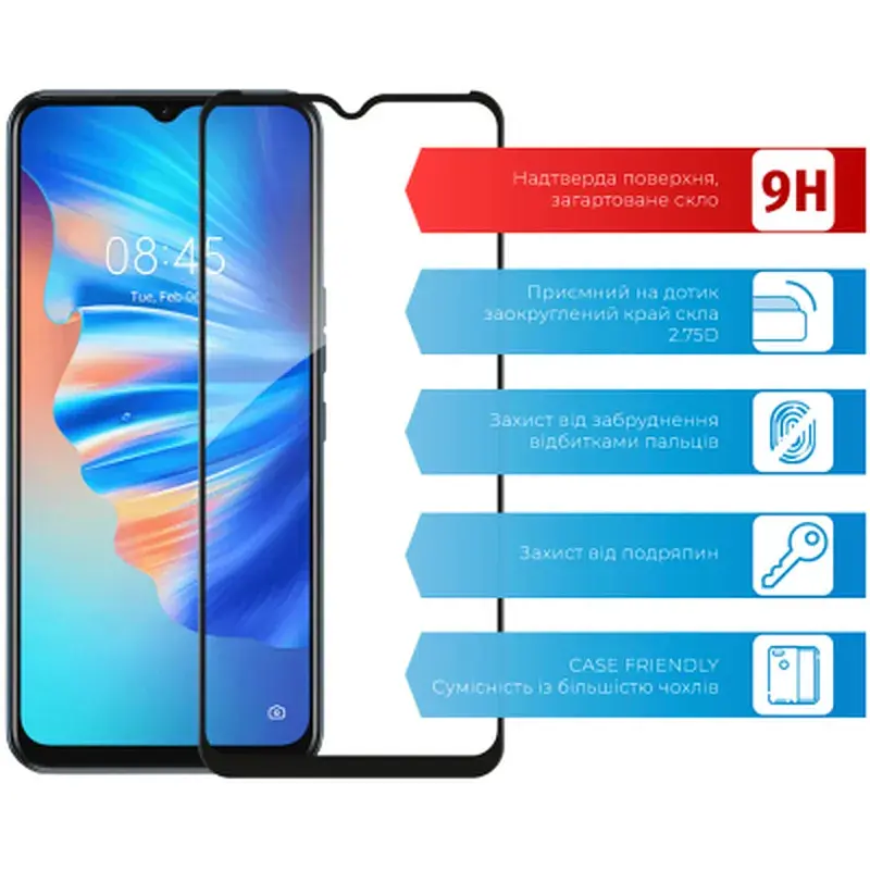 Скло захисне ACCLAB Full Glue Tecno Spark 8T (1283126542244) - фото 2