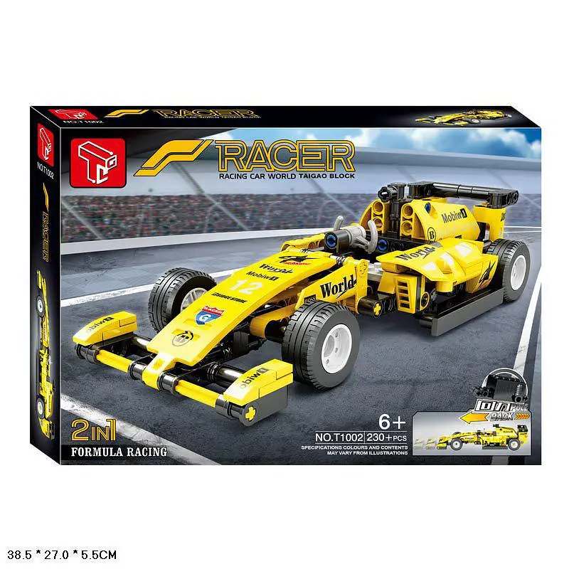 Конструктор гоночний автомобіль Formula Racing 2-в-1, жовтий болід (T1002)