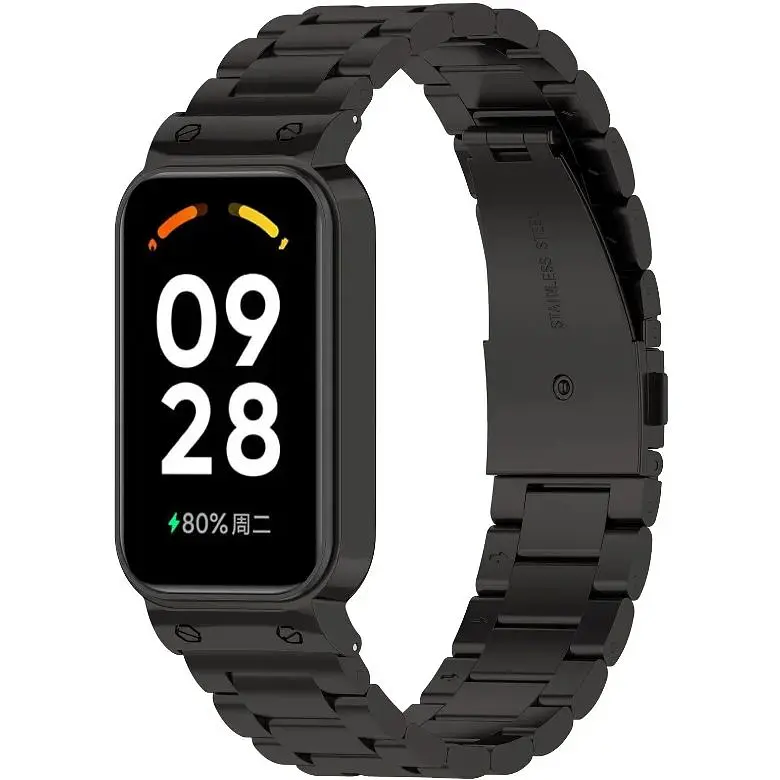 Ремінець-бампер DK для Xiaomi Redmi Smart Band 2 Metal Fitlink Steel Watch Band (017613) (black) - фото 4