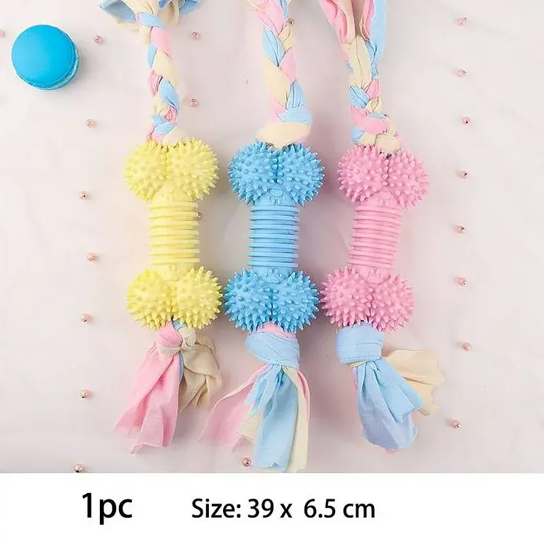 Жувальна іграшка для собак Derby Ribbed bone with cotton rope - фото 4