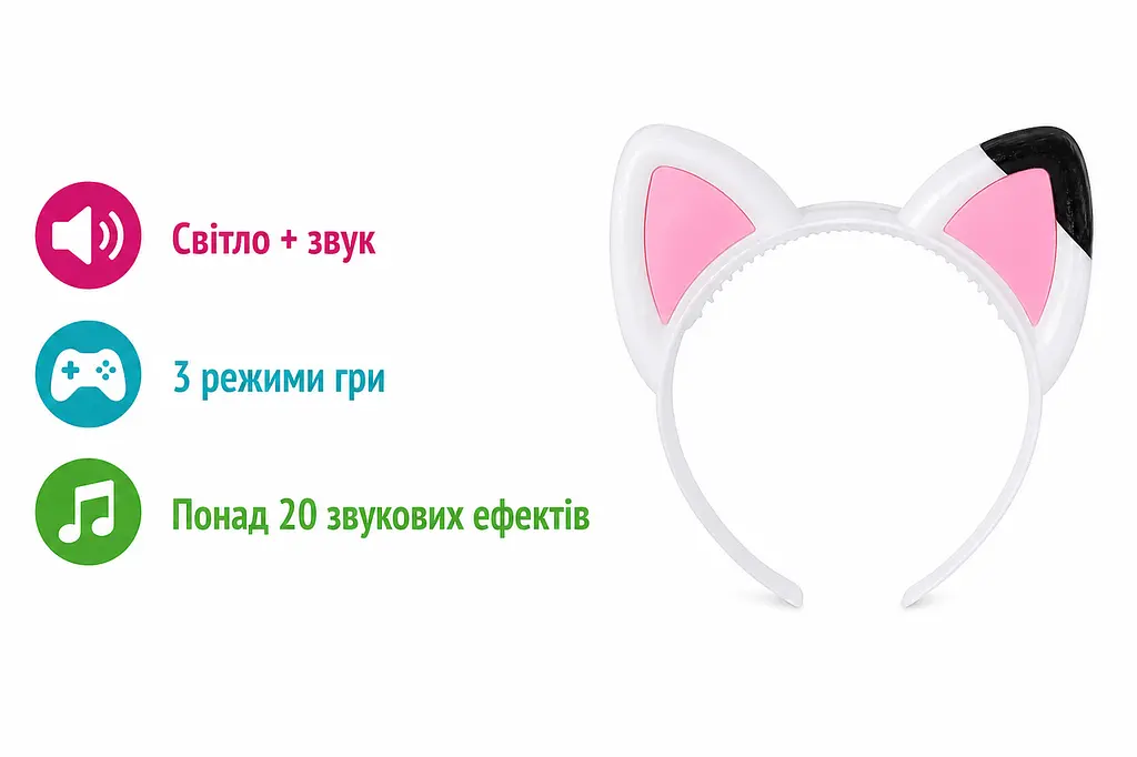 Інтерактивні котячі вушка Габбі Spin Master Gabby's Dollhouse The Movie Meow-mazing Interactive Ears звукові та світлові ефекти від 3 років (SKU-188) - фото 2