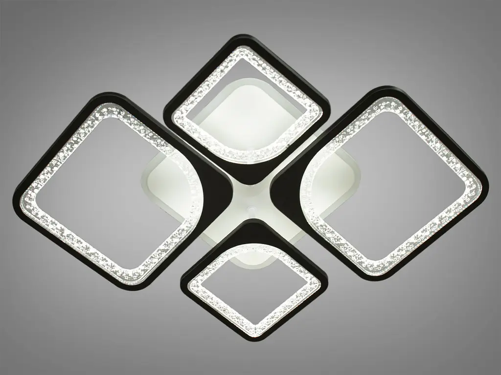 Світлодіодна люстра до 18 кв. колір чорний Diasha MX2559/2+2BK LED 3color dimmer - фото 4