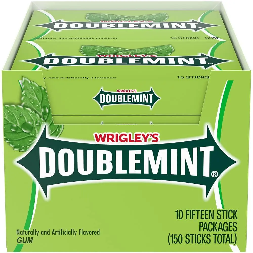 Упаковка жувальних гумок Wrigley's Doublemint Mint Gum Chewing Gum 150шт - фото 2
