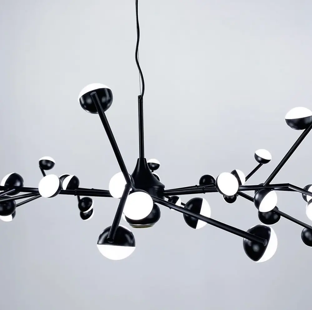 Светильник-молекула в черном цвете со встроенными светодиодами Line.F Количество ламп 36 - фото 6