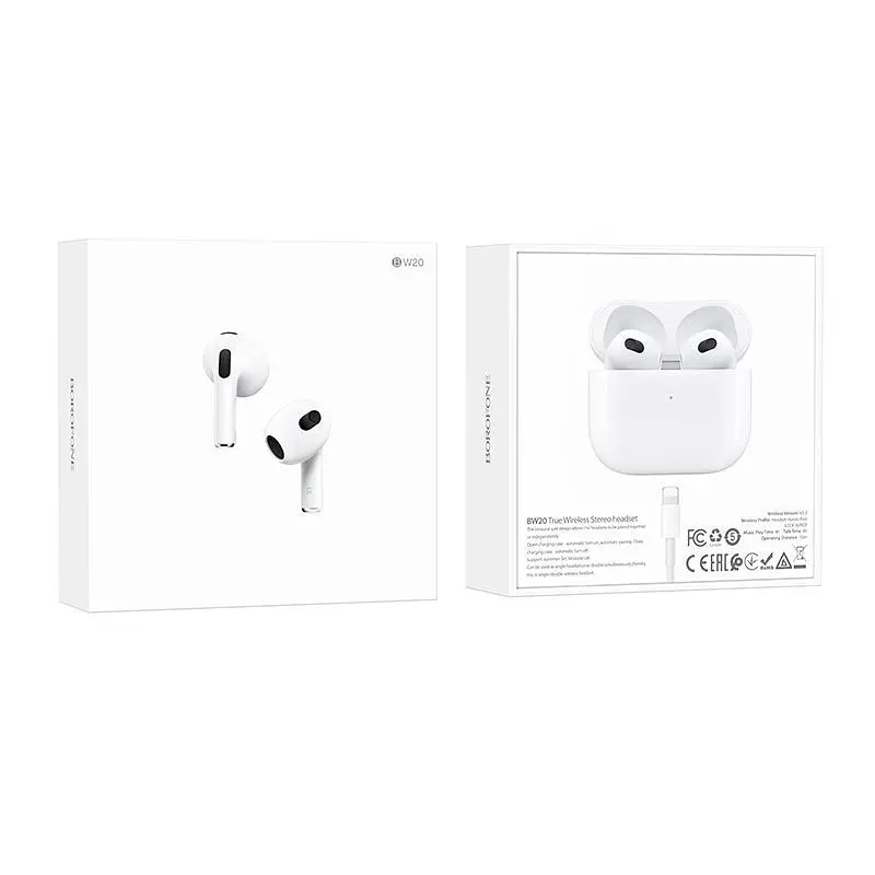 Беспроводные наушники Borofone BW20 TWS белые - фото 6