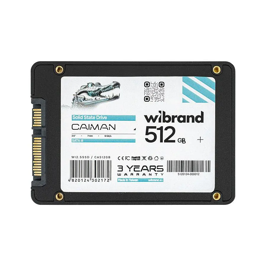 Жорсткий диск 2.5 SSD 512GB Wibrand Caiman WI2.5SSD/CA512GB 3D TLC NAND SATA-III 6Gb/s зап/чт. - 470/560мб/с BULK - фото 3