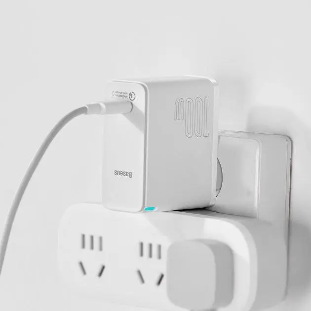 Мережевий зарядний пристрій Baseus GaN2 Fast Charger 1Type-C + Cable Type-C to Type-C 1.5m 100W TZCCGAN-L02 White - фото 5