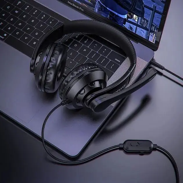 Игровые наушники Borofone BO102 Amusement gaming черные - фото 5