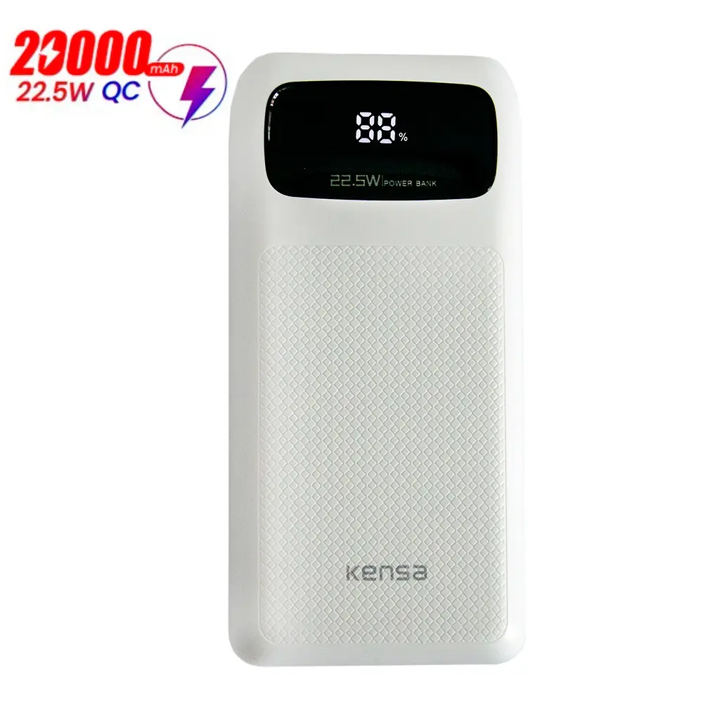 Повер банк для ноутбука Kensa Power Bank 20000 mAh 22.5 W QC 3.0 Білий, універсальна мобільна батарея - фото 2