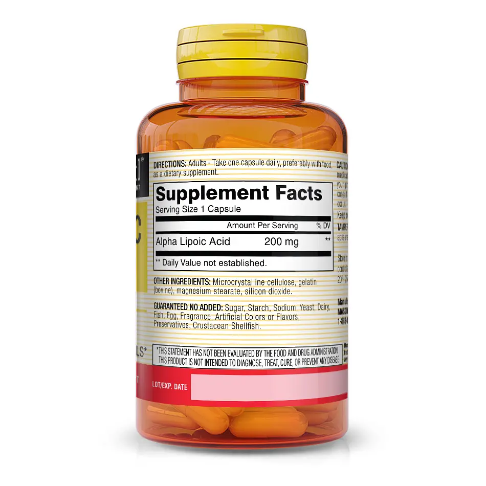 Натуральна добавка Mason Natural Alpha-Lipoic Acid 200 mg, 60 капсул - фото 2