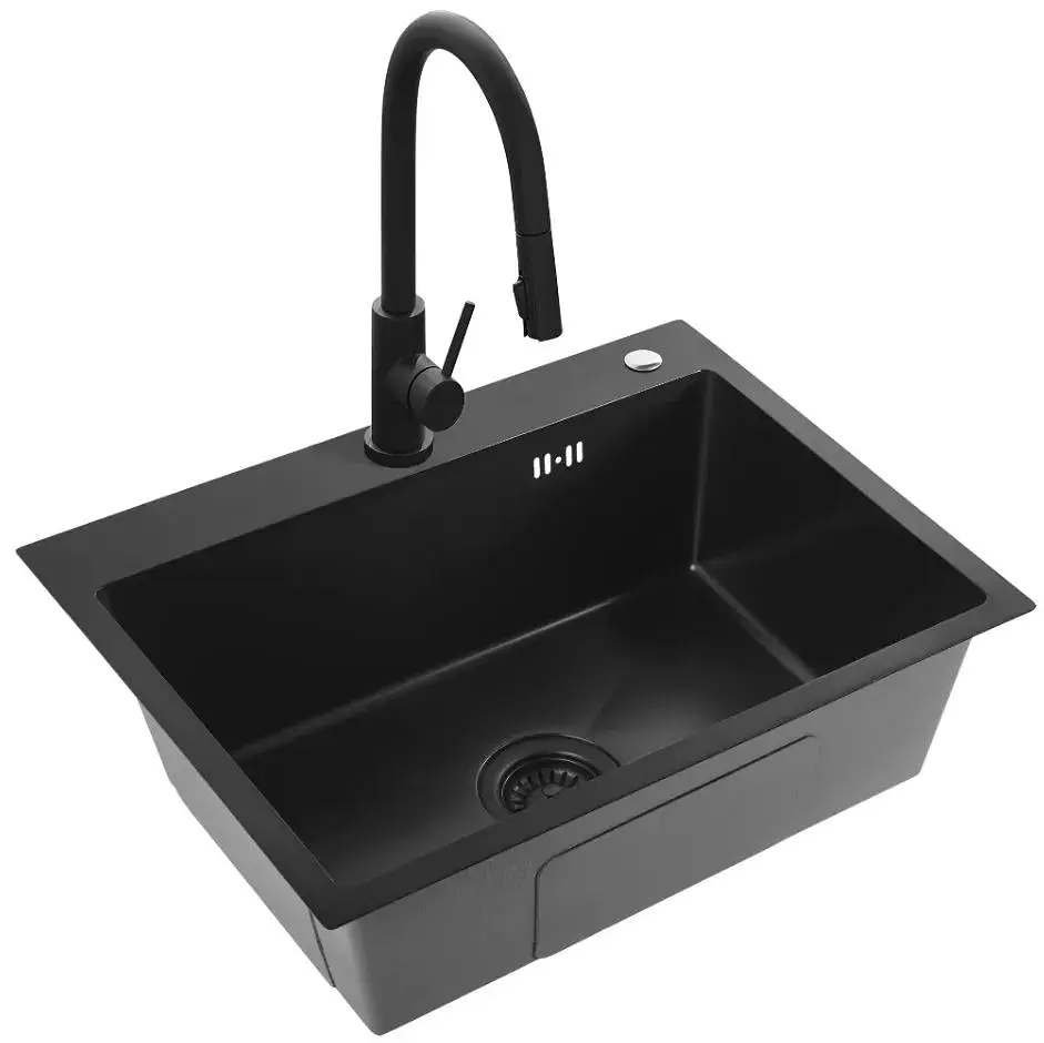 Кухонна мийка Rea Liam 580x450 мм black ZLE-06008 - фото 3