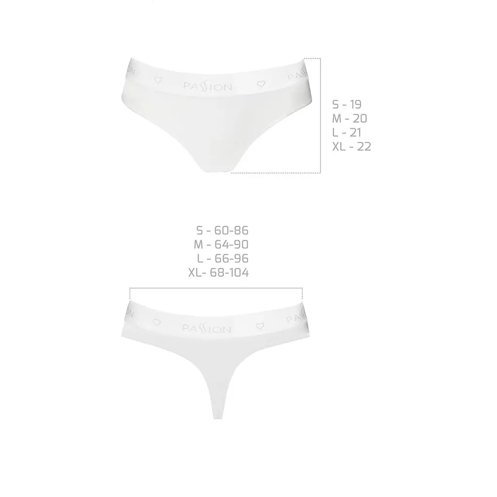 Трусики-бразиліана з бавовни Passion PS005 PANTIES S, white - фото 6
