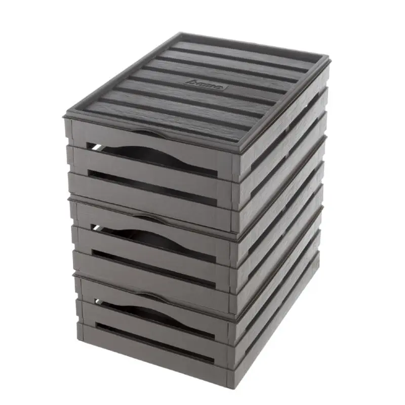 Ящик для зберігання Tina Box з кришкою 41x31x15h сіро-бежевий - фото 3
