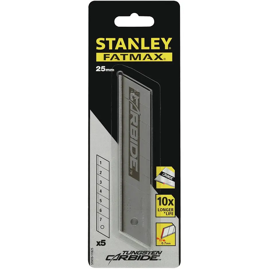 Лезо для ножа Stanley Carbide змінне з відломними сегментами 25 мм 5 шт. (STHT0-11825) - фото 3