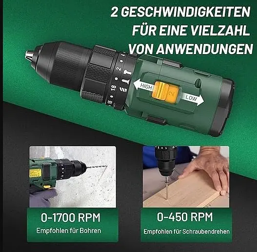 Шуруповерт Aleapow TP1820 бесщеточный аккумуляторный ударный быстрозажимной патрон кейс 18 В - фото 4