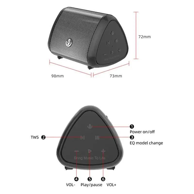Бездротова акустика Xdobo BMTL TRY&GO Mini 15 ватів до 36 годин - фото 5