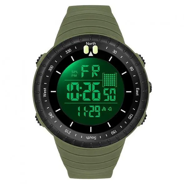 Водостійкий тактичний кварцовий годинник Sanda Bike Green - фото 4