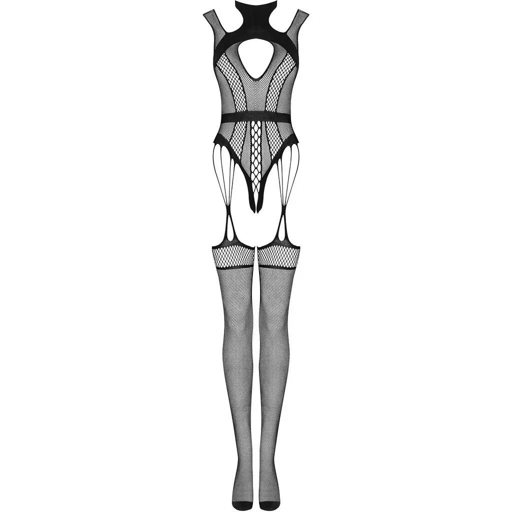 Ажурний бодістокінг з отворами Obsessive Bodystocking G327 Black S/M/L, чорний - фото 5