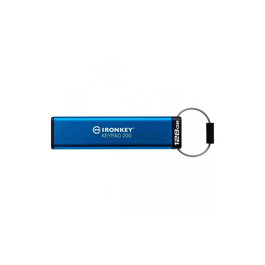 USB флеш накопичувач Kingston 128GB IronKey Keypad 200 Type-C Encrypted Blue USB 3.2 (IKKP200C/128GB) - фото 3