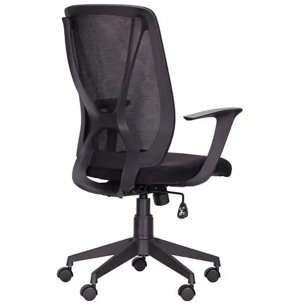 Офисное кресло для персонала Art Metal Furniture Nickel Black сиденье Сидней-07/спинка Сетка SL-00 черная (297089) - фото 4