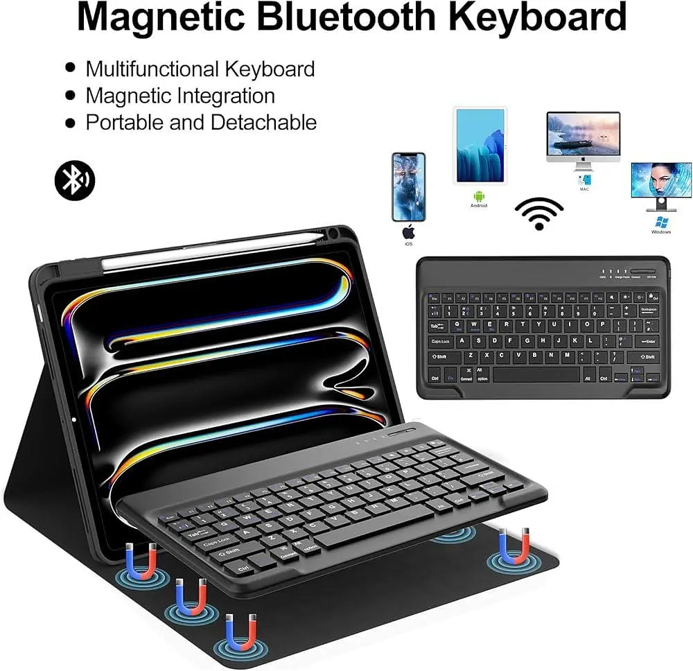 Чохол-клавіатура Jademall для планшета iPad Pro 13” M4 2024 чорний (SKU-006) - фото 2