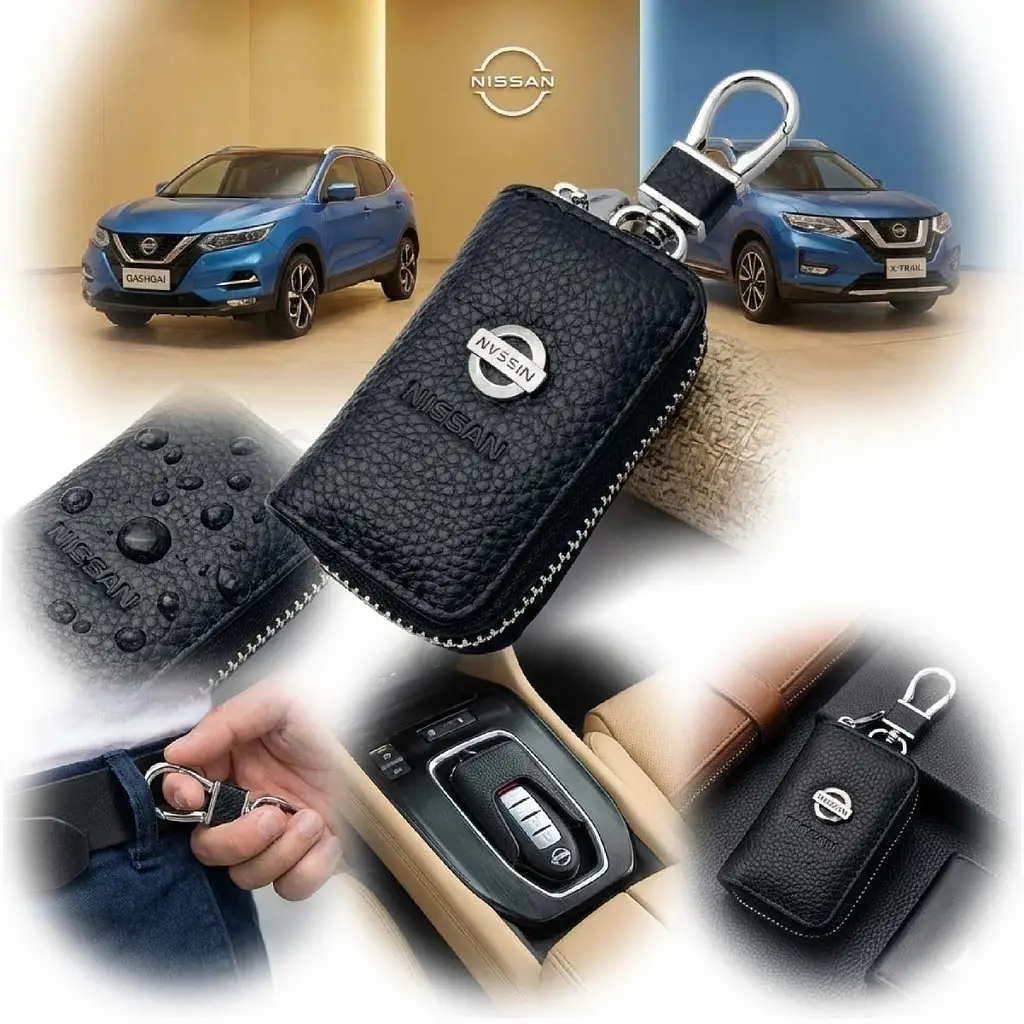 Чохол для ключів із карабіном Nissan (тиснена шкіра) - фото 2