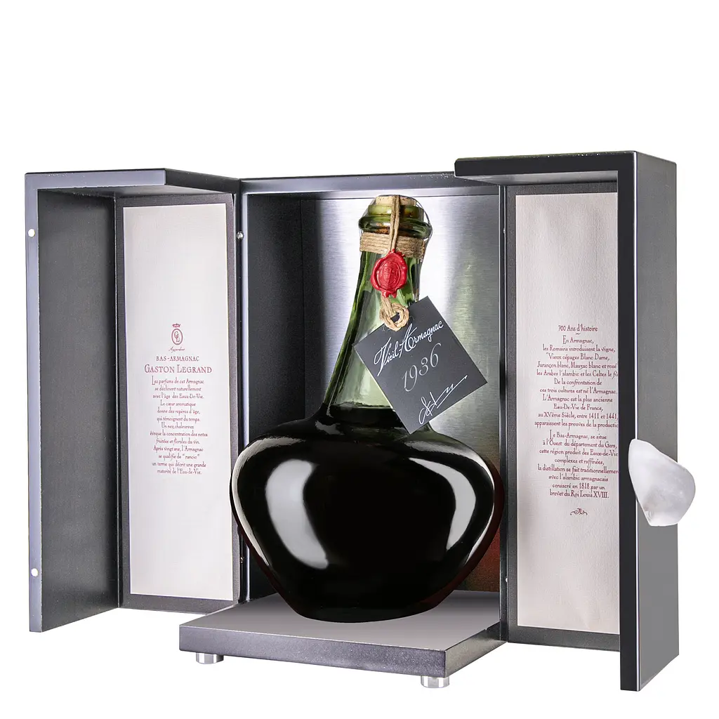 Арманьяк Baron Gaston Legrand Bas Armagnac 1936 Carafe Pansue, в дерев'яній коробці, 40%, 2 л - фото 3