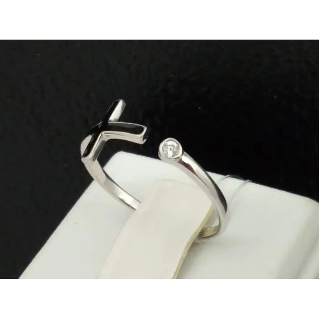 Серебряное кольцо Qvaliz с фианитом и эмалью. 901-01115 18 - фото 2