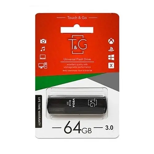 Флеш-накопичувач USB 64Gb Vega TG121, Black, USB 3.0 (TG121-64GB3BK) T&G teh0029086 - фото 2