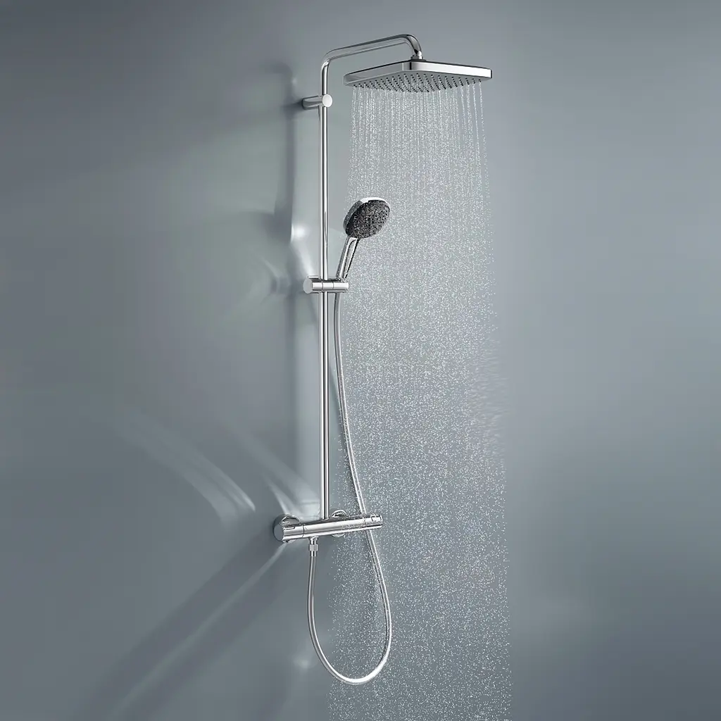 Душова система термостатична Grohe QuickFix Vitalio Comfort System 250 Cube 26696001, Хром - фото 12