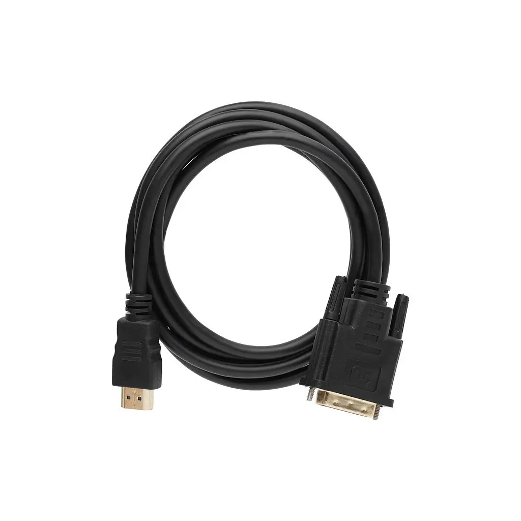 Кабель мультимедійний HDMI M to DVI M 1.8m 24+1pin Dynamode (DM-CL-HDMI-DVI-1.8M) - фото 2