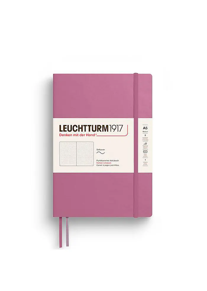 Блокнот Leuchtturm1917 Середній М'яка обкладинка Dusty Rose Крапка (372201)