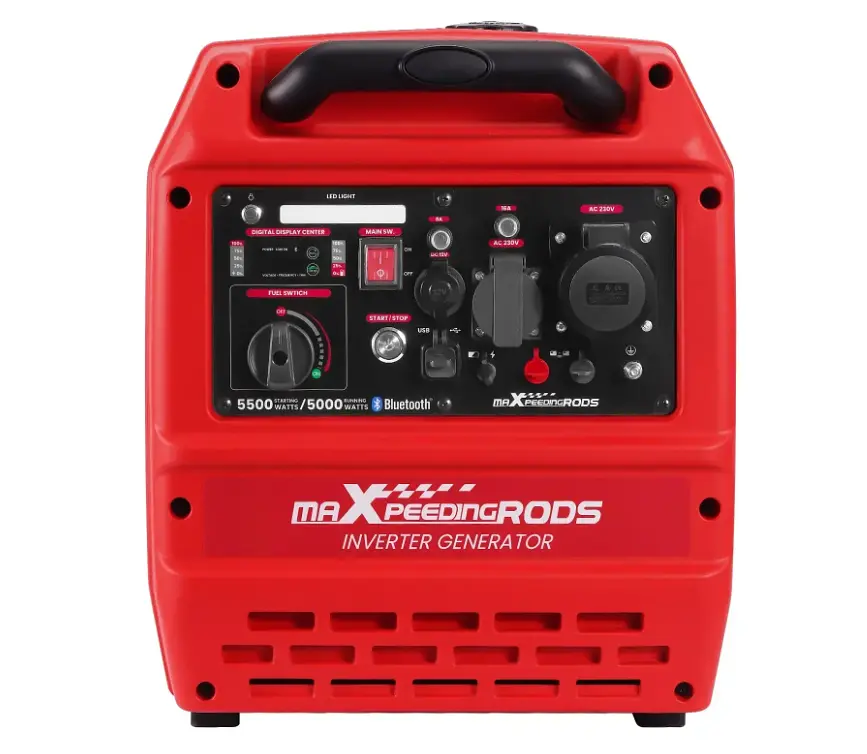 Генератор инверторный БЕНЗИНОВЫЙ MXR6000GT (5,5kW), однофазний, 220V, 50Hz, об'єм бака 11.5л, електростартер, Bluetooth - фото 2