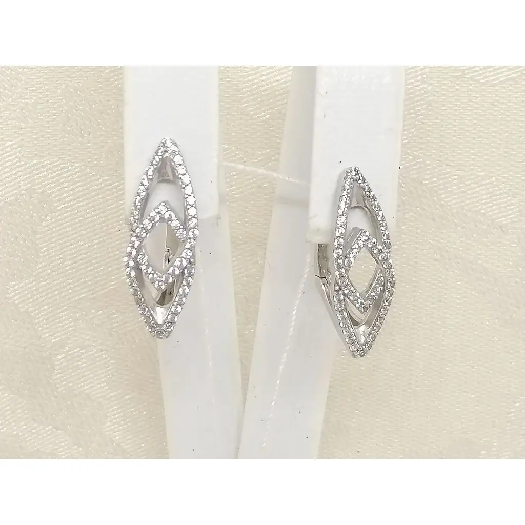 Серебряные серьги Агни Пирамида с фианитами. 2769/1Р-CZ - фото 4