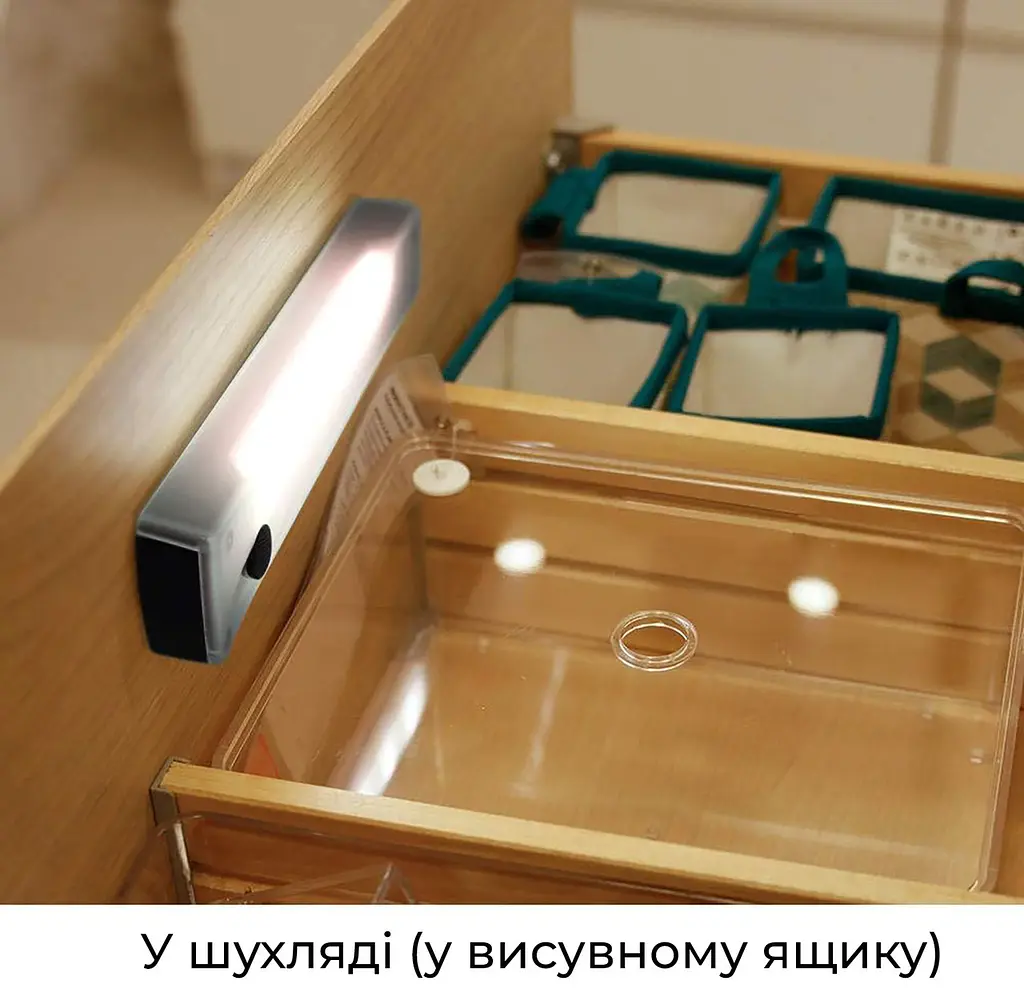 Автономний бездротовий кнопковий світлодіодний меблевий світильник із вимикачем PR-01 Білий 88231 - фото 8