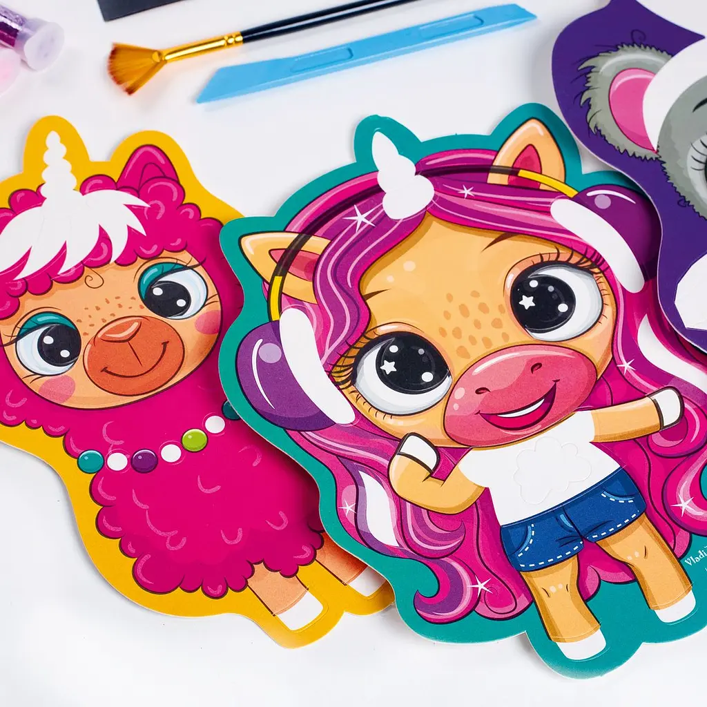 Набір для творчості Vladi Toys Glitter Art Блискучі звірята укр. мова (VT4501-11) - фото 5