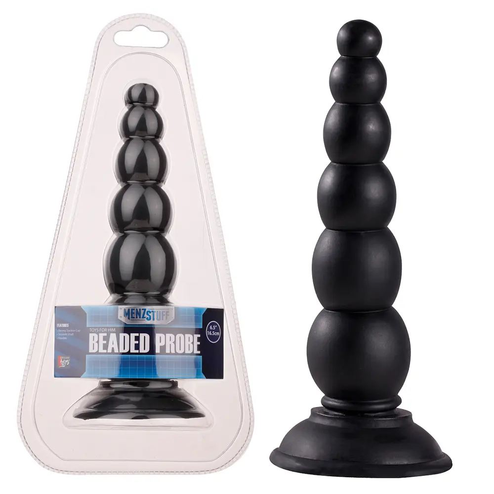 Анальна пробка Menz Stuff Beaded Probe 16.5 см (чорний) - фото 2