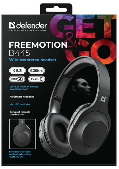 Гарнітура Defender FreeMotion B445 Bluetooth Black (63445) - фото 10