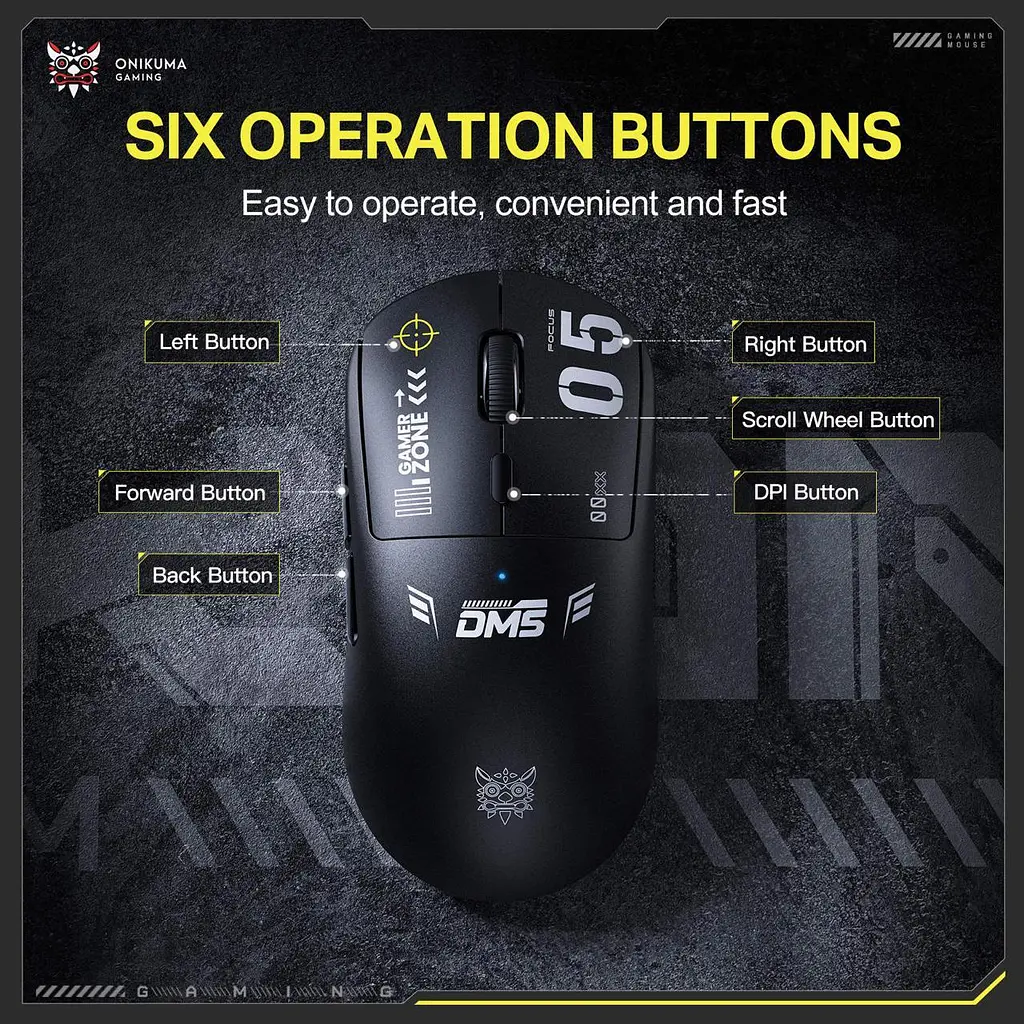 Компьютерная мышка Onikuma CW-905 Pro 12800 DPI Bluetooth 2.4GHz аккумуляторная для ПК и ноутбука - фото 6