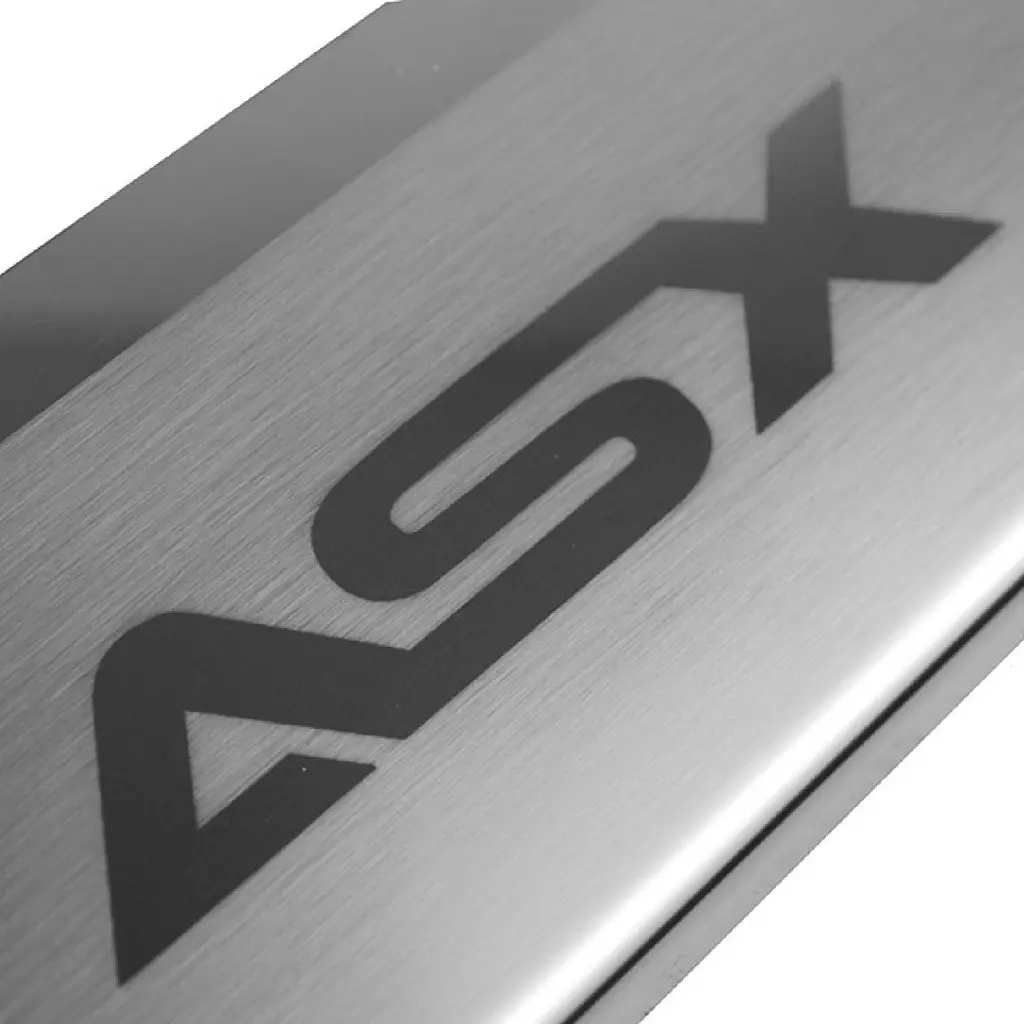 Накладки на пороги для Mitsubishi ASX 2010- Нержавіюча сталь із загином та Логотипом 4 шт (P-MI01) - фото 6