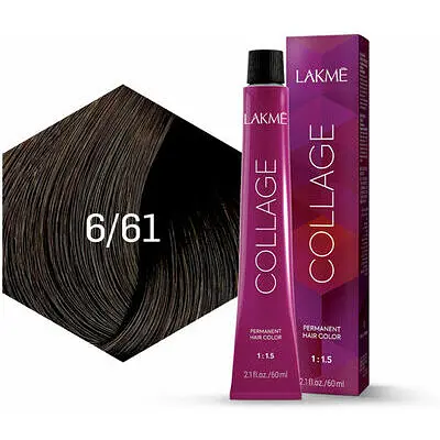 Перманентная краска для волос Lakme Collage Creme Hair Color тон 6/61 (интенсивный коричнево-пепельный средний блондин) 60 мл - фото 2