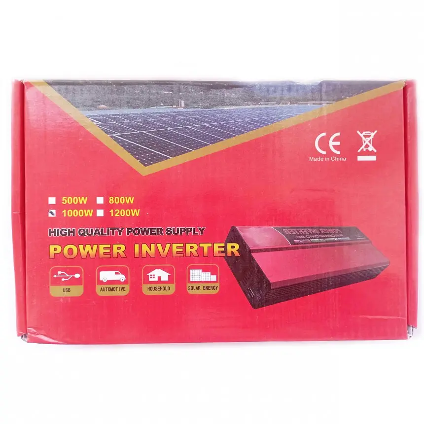 Автомобильный инвертор Aton Solar Power Inverter 006 модифицированная синусоида Red 1 розетка 1 USB c 12V на 220V 1000W (11032) - фото 5