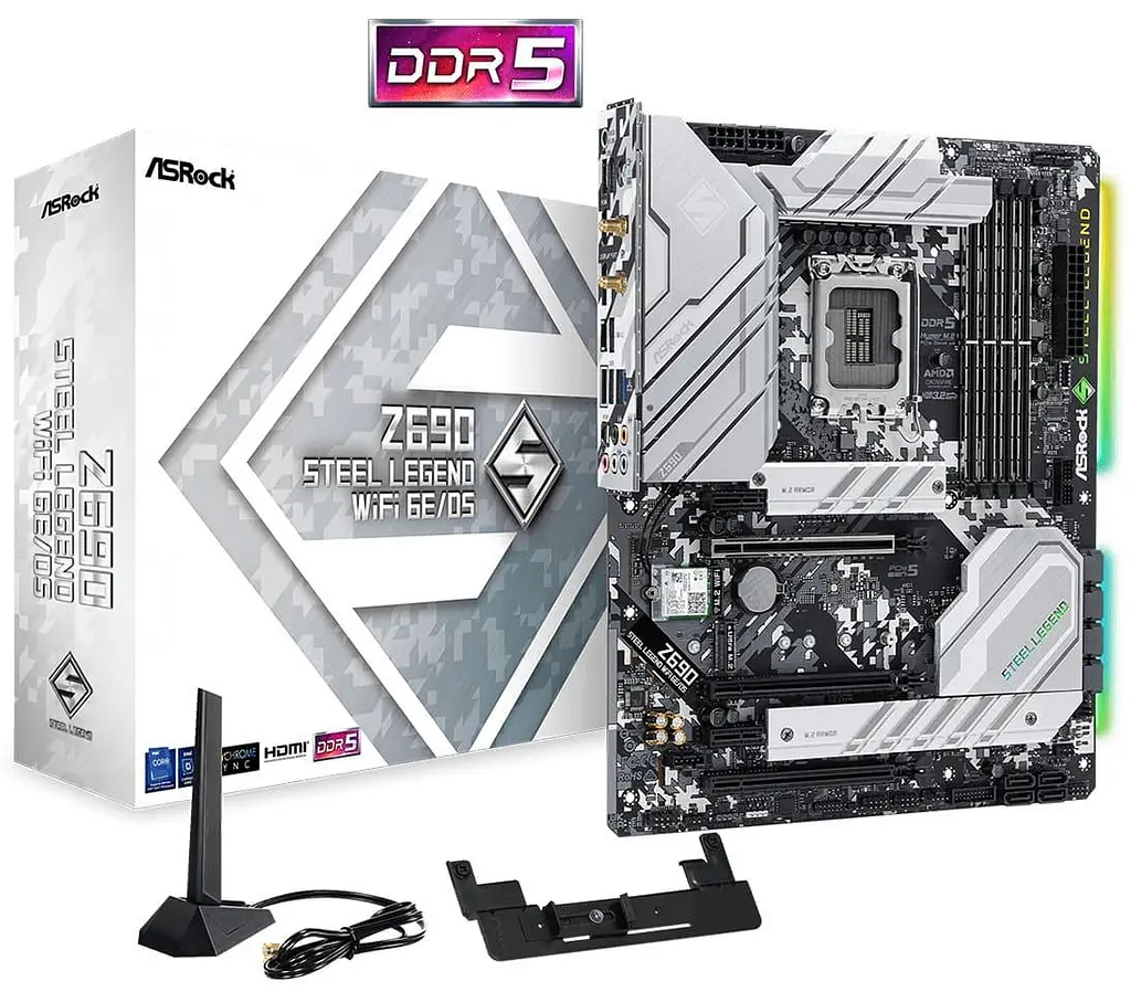Материнська плата AsRock Z690 Steel Legend WiFi 6E/D5 Z690 Steel Legend WiFi 6E/D5) (Socket 1700, Intel Z690, ATX) Б/в - фото 7