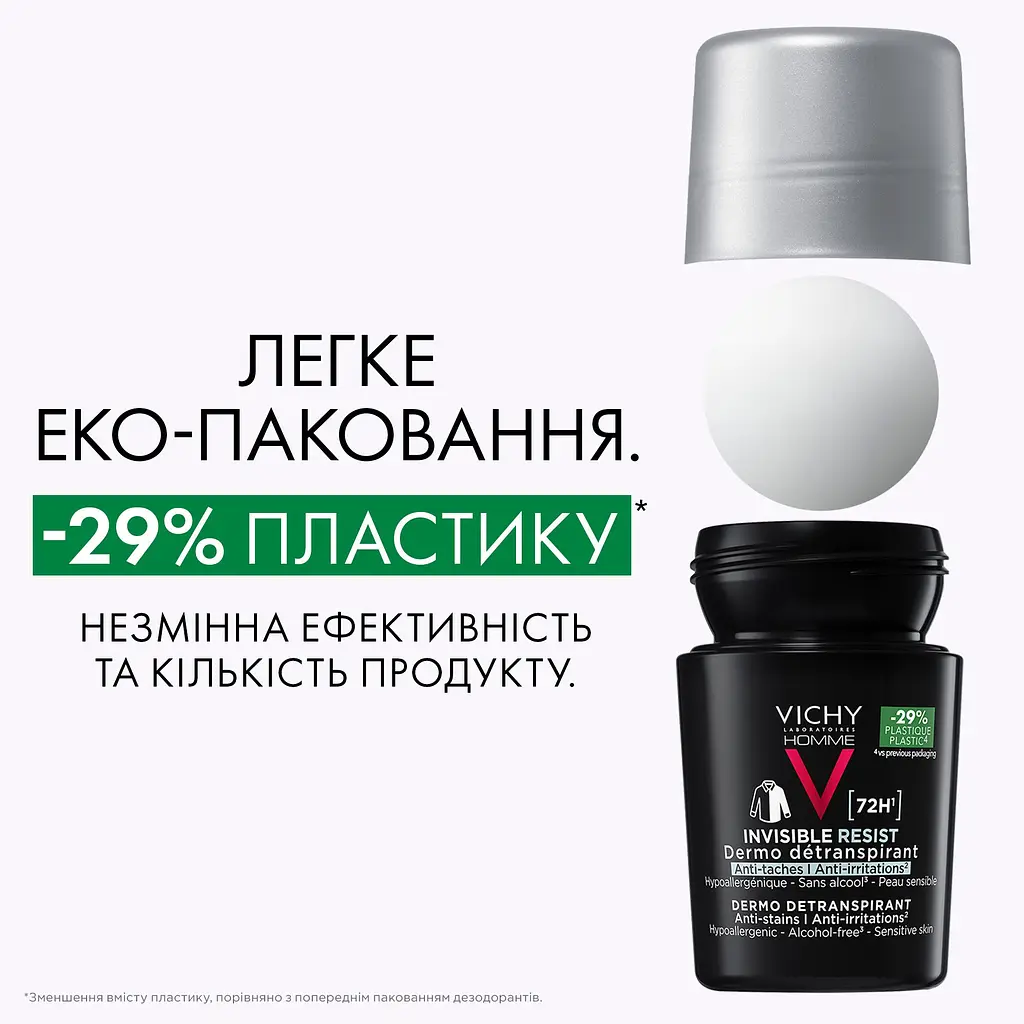 Дезодорант-антиперспирант Vichy Homme Invisible Resist шариковый 72 часа защиты 50 мл - фото 7