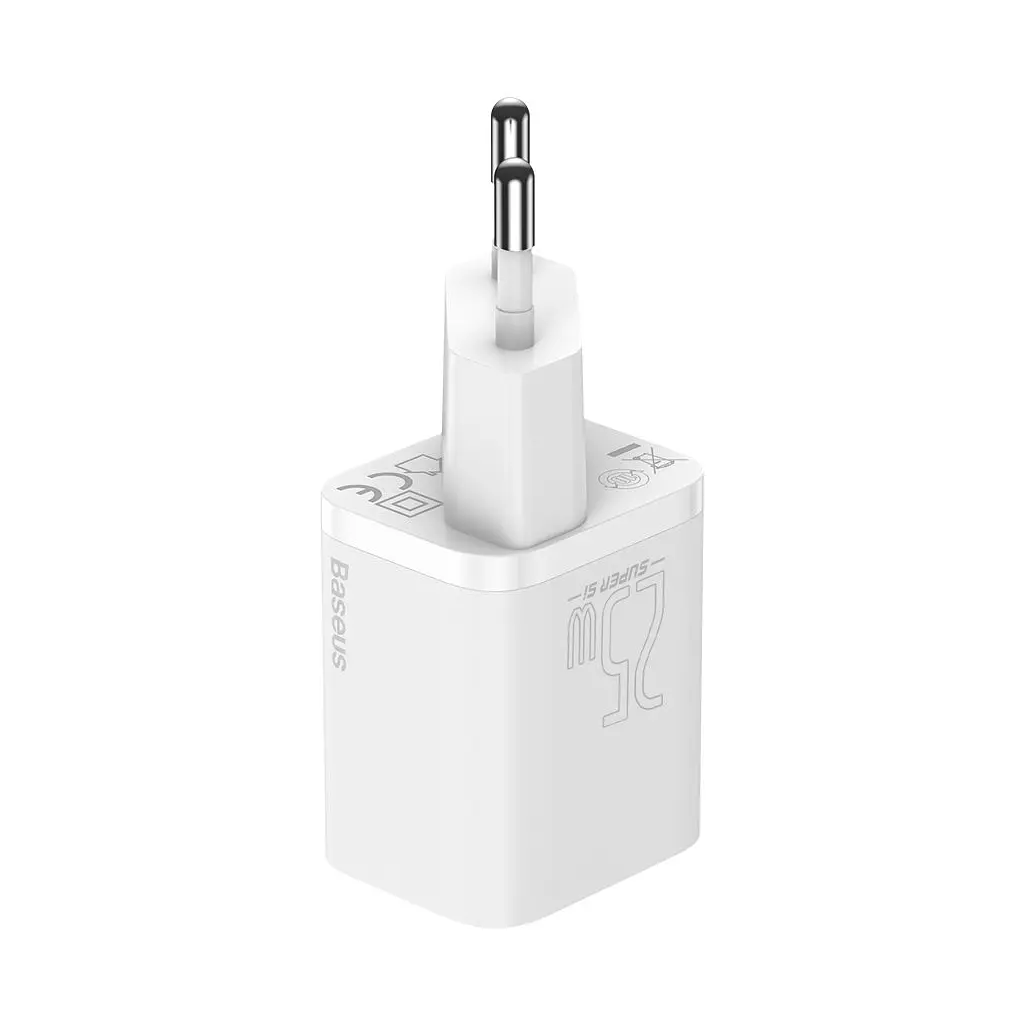 Зарядний пристрій Baseus Super Si швидке заряджання 1xUSB-C білий (CCSP020102) - фото 2