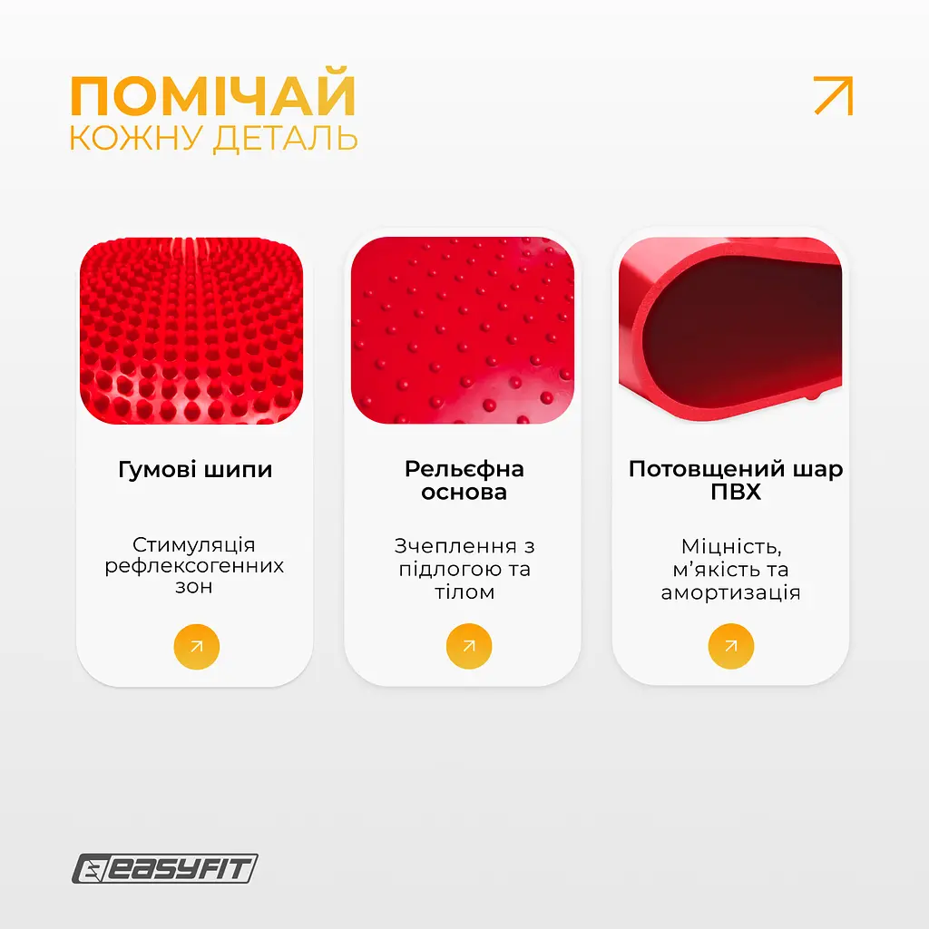 Балансувальна масажна подушка EasyFit Червоний - фото 4